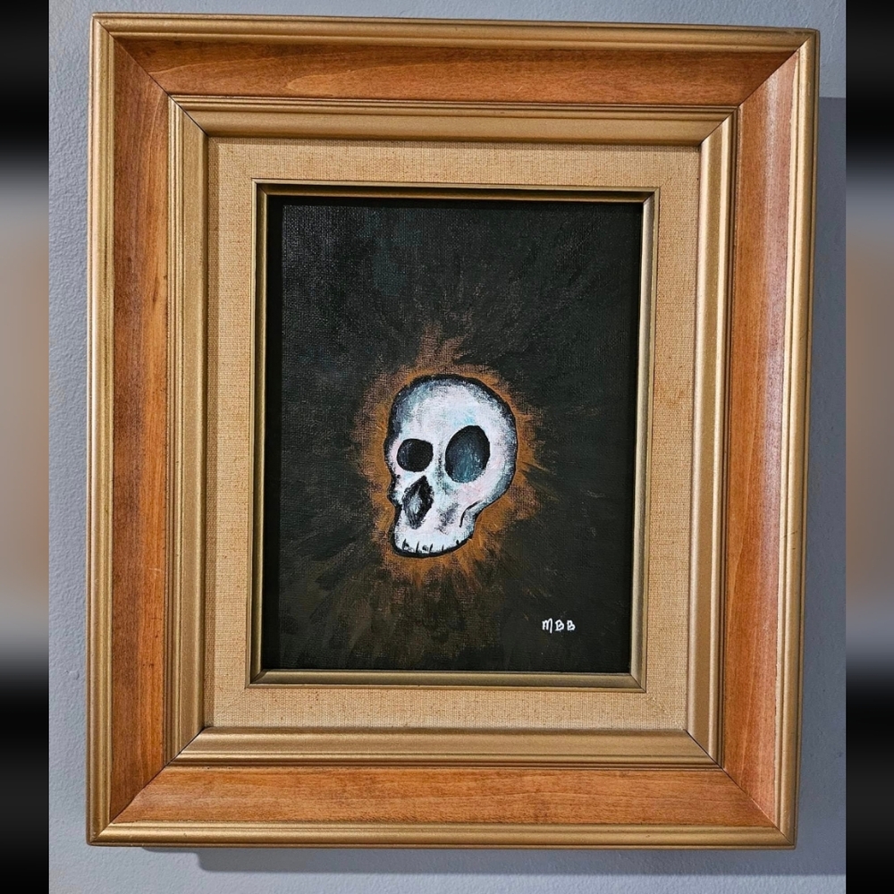 Hand painted acrylic crane painting on wood frame 💀💫